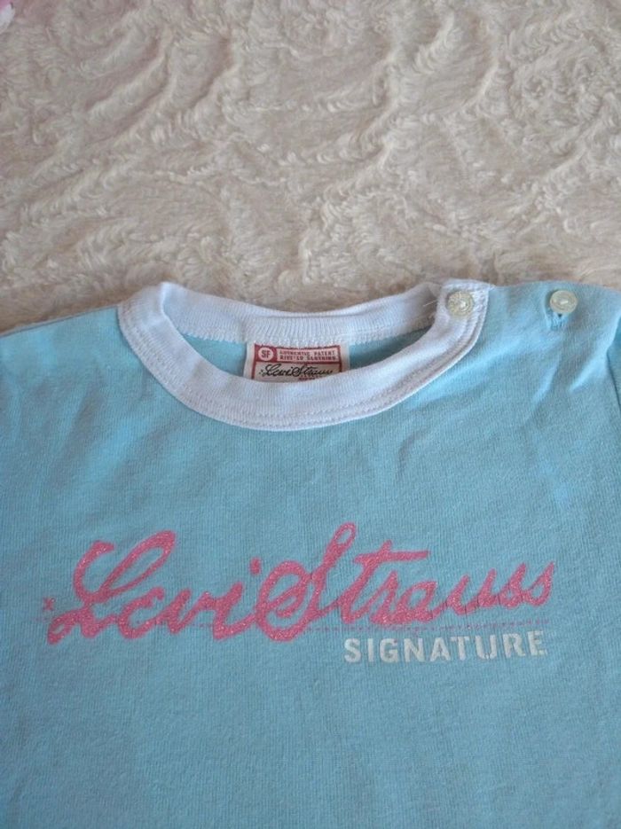 Lot de 2 tee shirt chemise manches courtes Fille 12 mois Levi Strauss signature 100% coton - photo numéro 12