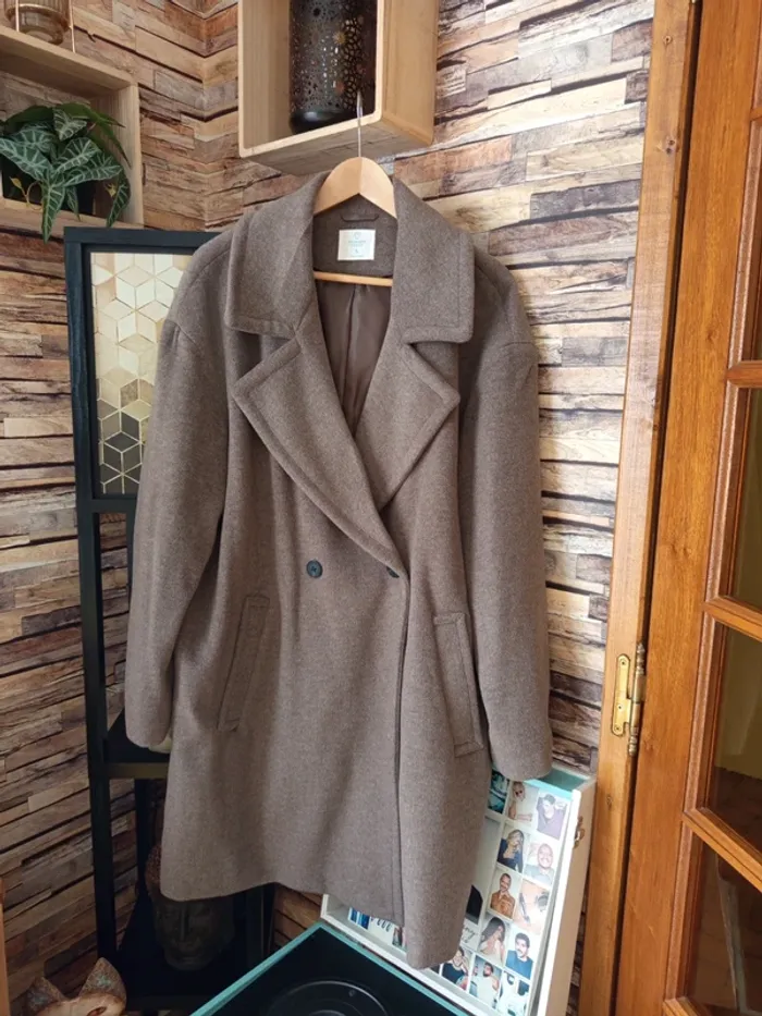 Manteau long tout doux gris