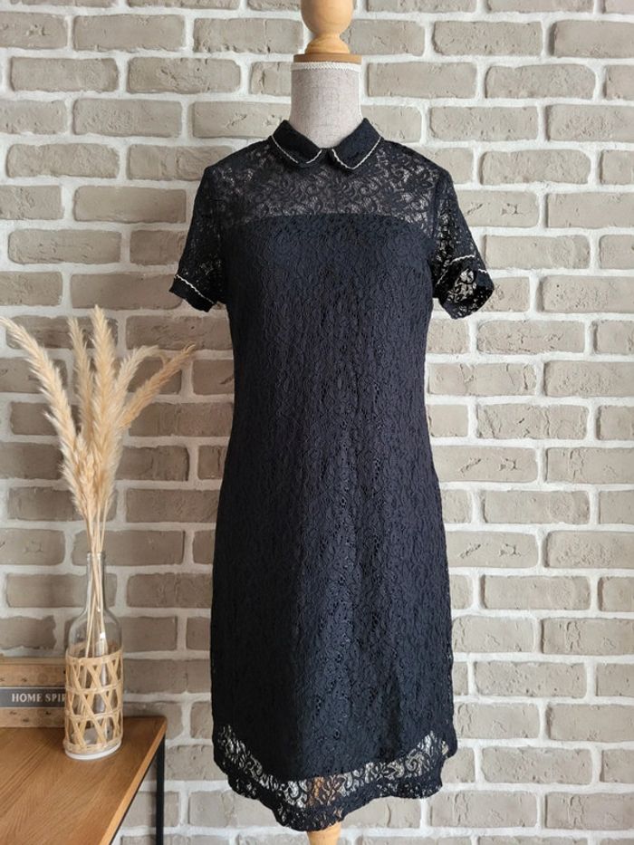Robe en dentelle noire DDP avec liseré doré - Comm neuve - photo numéro 2