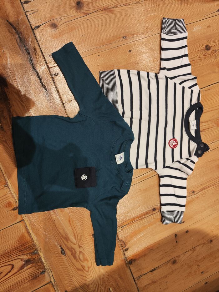 Lot t-shirt manches longues Petit bateau