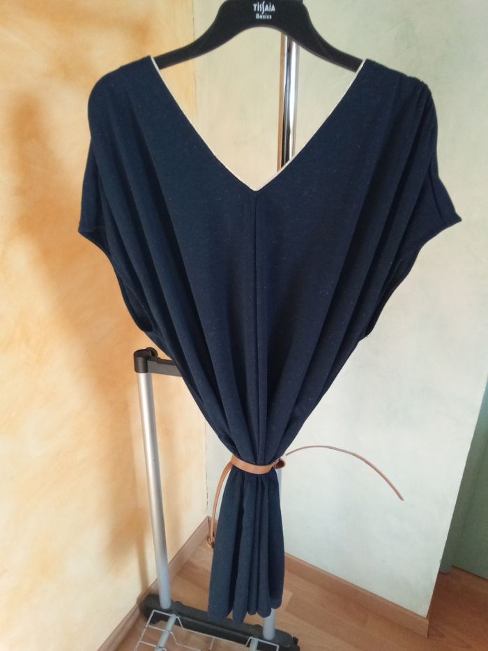 Robe femme bleu marine brillant - photo numéro 3