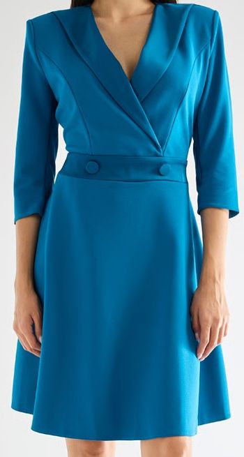 Rinascimento - Robe patineuse - Bleu - Taille: XS