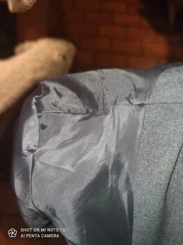 Blazer épaulettes, simple 3 boutons gris chiné - photo numéro 8
