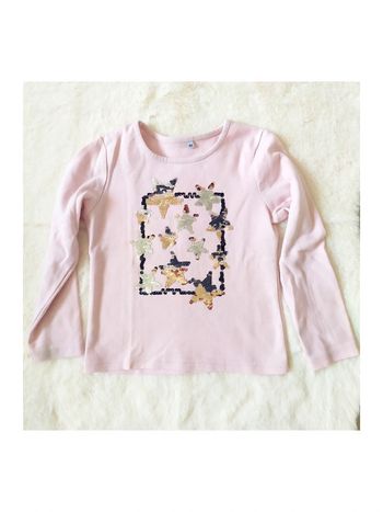 Tee-shirt enfant fille avec étoiles en sequins