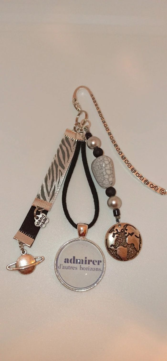 Cadeau pensées positives, bijoux de sac ou marque page " admirer d'autres horizons "