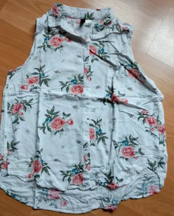 Chemisier blanc fleuri