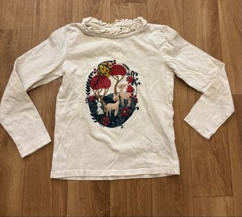 T-shirt crème imprimé cerf fille 7 ans