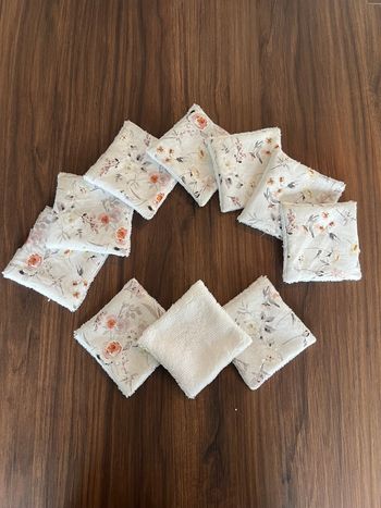 Lot 10 carrés cotons lavables réutilisables