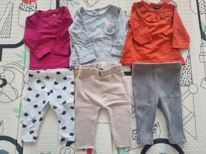 Lot de 3 ensembles tee-shirt manches longues et 3 leggins - photo numéro 3