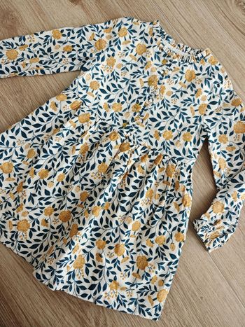 Robe jaune et verte fleurie Sergent Major 3 ans