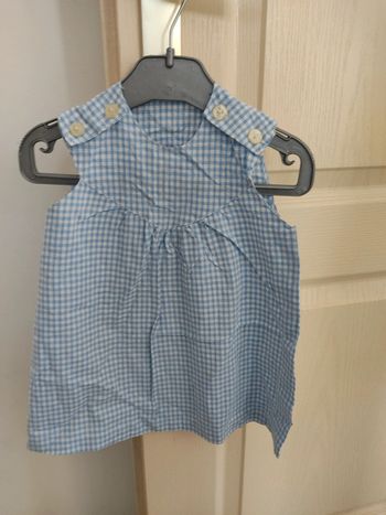 6mois robe d été bleue Vichy . Tbe