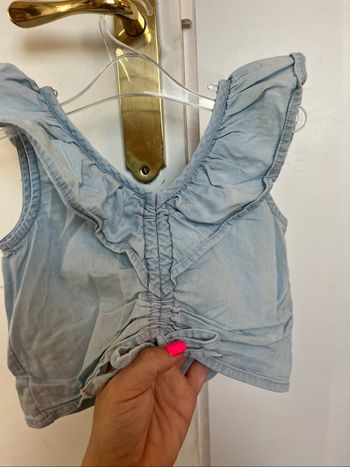 Débardeur crop top Tape à l’œil bleu en jean