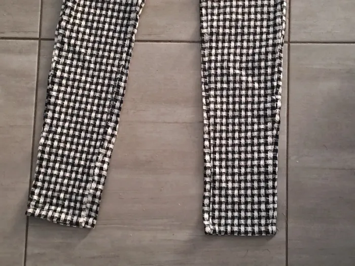 Pantalon noir blanc à carreaux Moda Ana Taille M - photo numéro 2