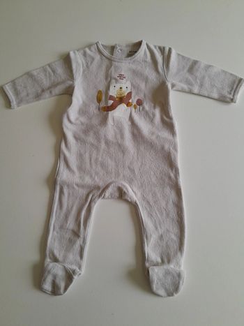 Pyjama dors bien velours beige 9 mois