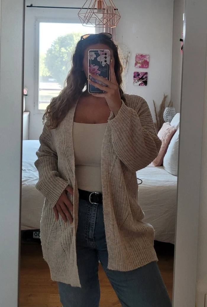 Cardigan / Gilet long beige Primark femme - photo numéro 3