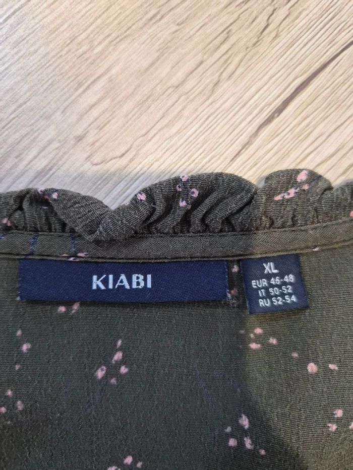 Chemisier fluide kaki à fleurs rose, Kiabi, taille XL - photo numéro 4