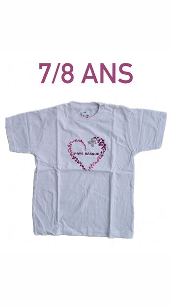 T-shirt blanc à manches courtes fille 7-8 ans