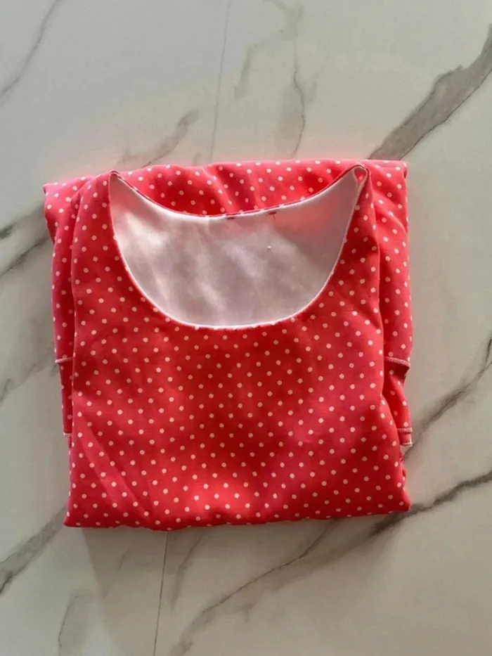 Robe corail à pois blancs – Taille 10 ans - photo numéro 5