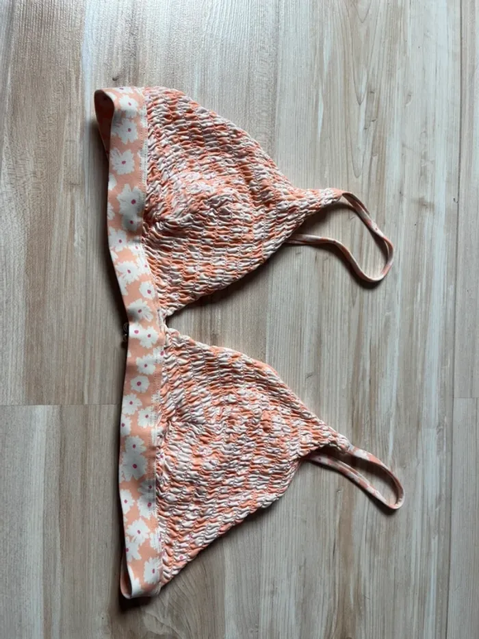 ensemble maillot de bain h&m fleurs corail pêche - photo numéro 2