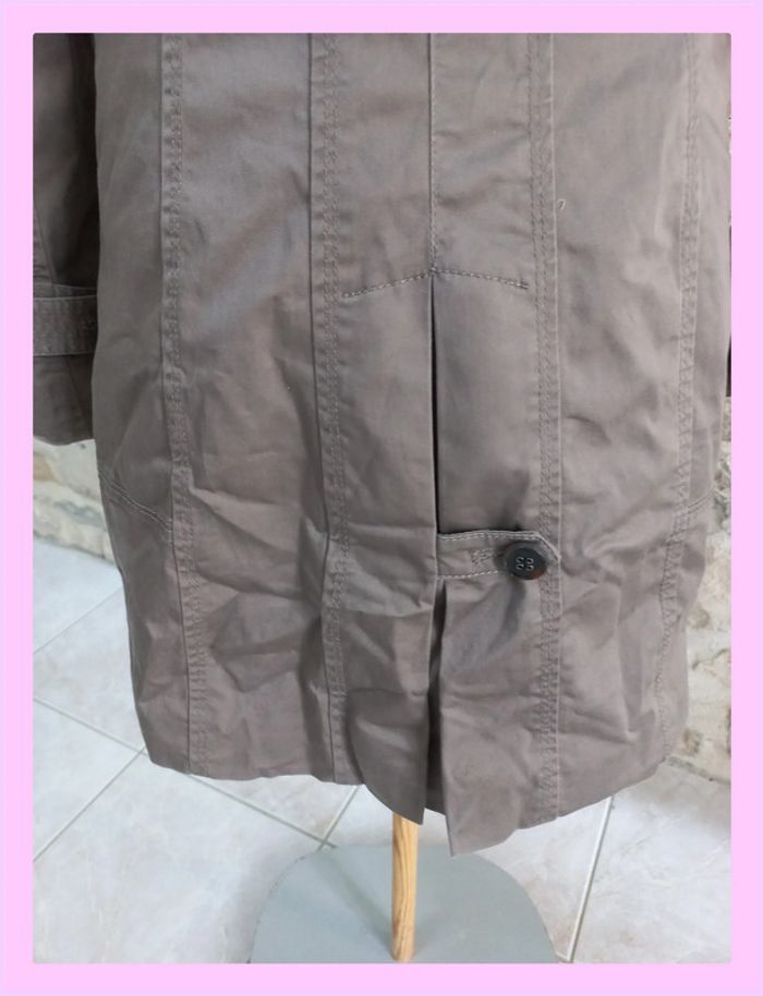 Trench-coat court Piazza Italia gris/taupe cintré - Taille S - Style chic décontracté - photo numéro 7