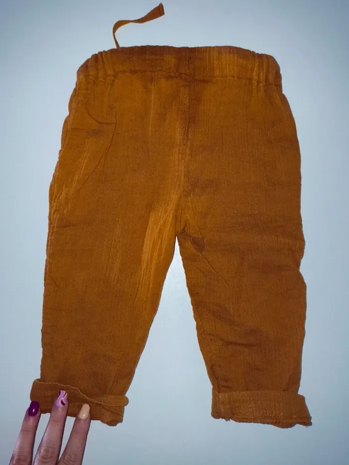 Pantalon léger été matière lin 12 mois excellent état bout'chou - photo numéro 5
