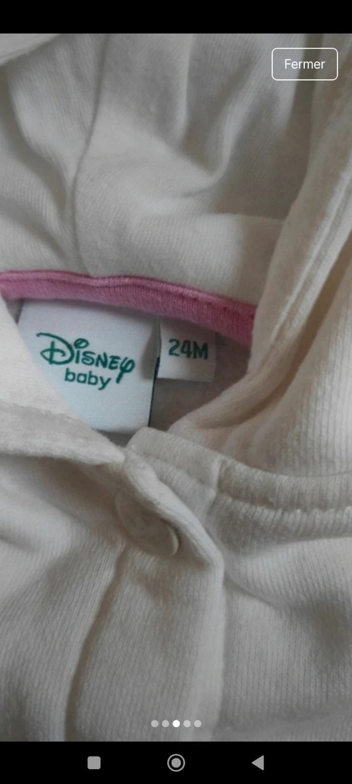 Gilet ou Poncho à capuche doux à l'intérieur Disney fille 24 mois - photo numéro 3