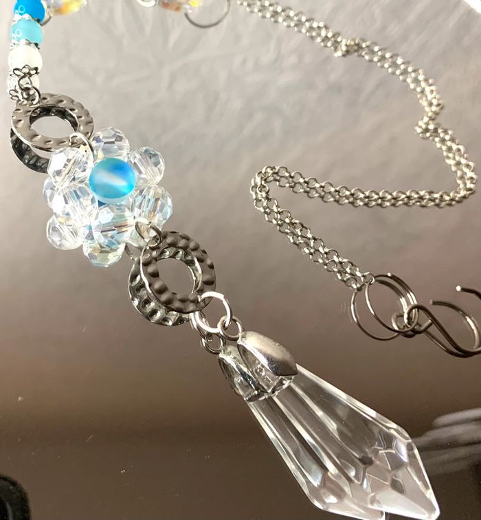 Attrape soleil en cristal de verre turquoise - photo numéro 4