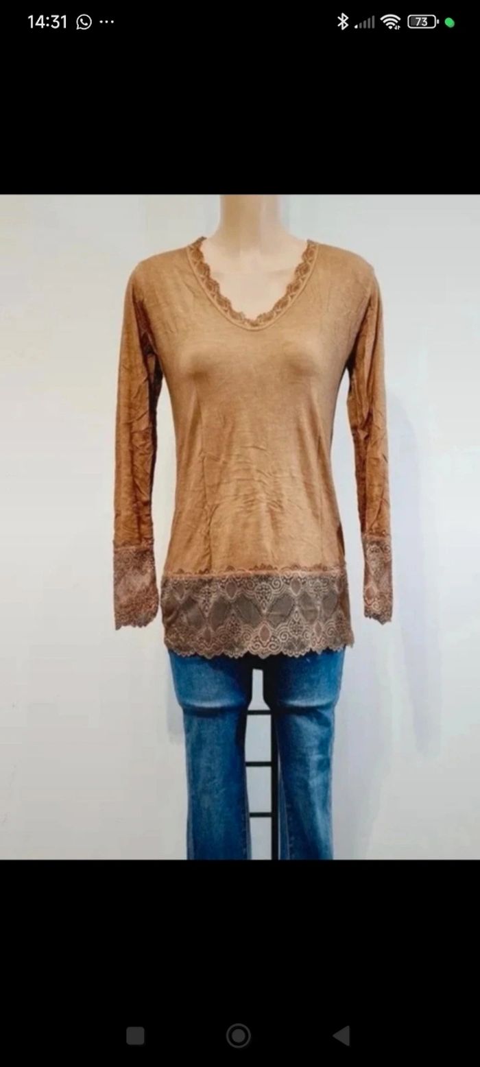 Sous-pull couleur terre - Made in Italy - Taille unique