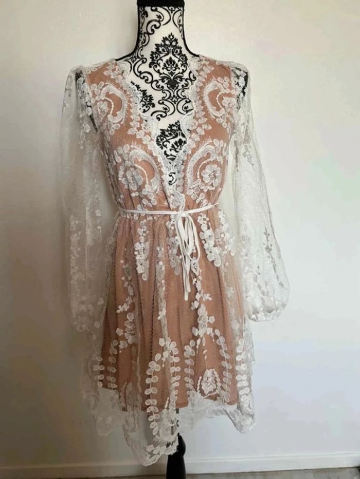 Robe courte en dentelle blanche 36 - photo numéro 6