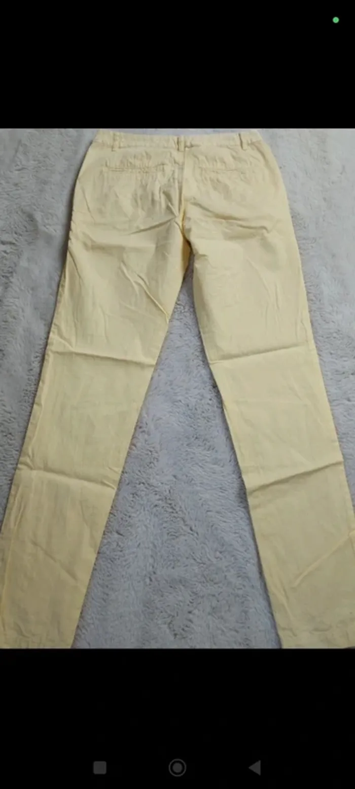 Pantalon chino jaune Promod 34 - photo numéro 2