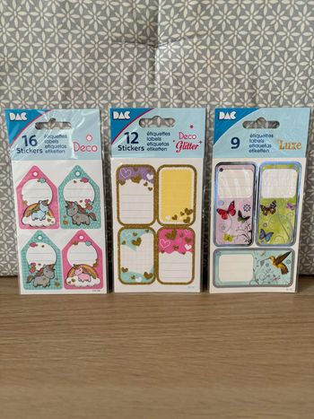 Pack de 37 Etiquettes Scolaires "Unicorn / Glitter / Butterfly"