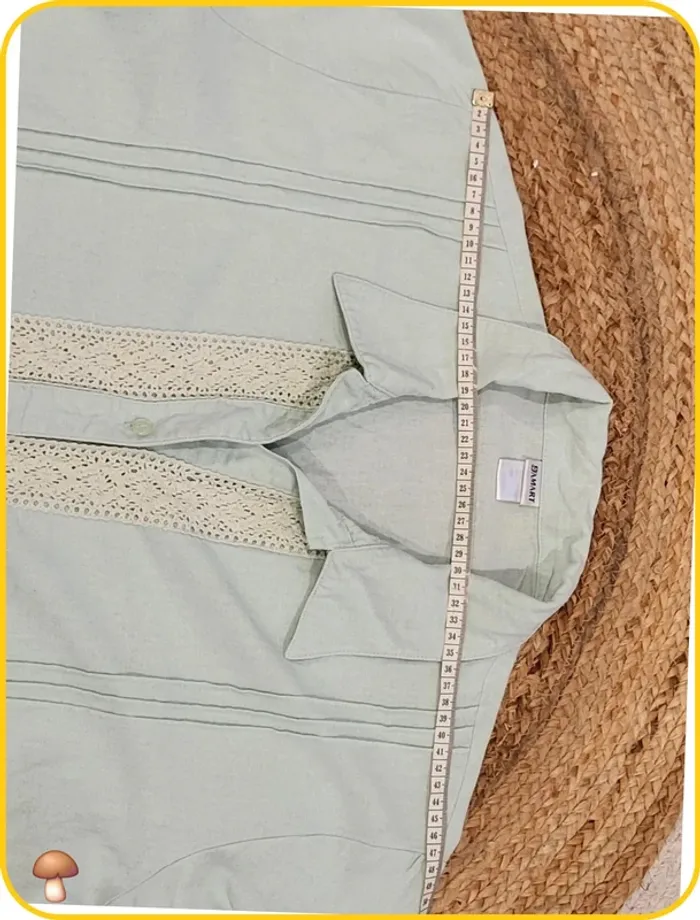 Chemise légère Damart brodée - Taille 52 - Vert pastel - Très bon état - photo numéro 8