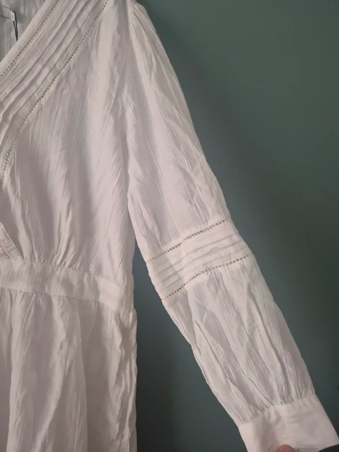 Robe blanche a longues manches pépé jeans taille 42 - photo numéro 4