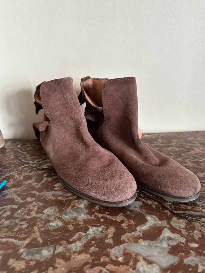 Bottines en daim marron aigle 40
