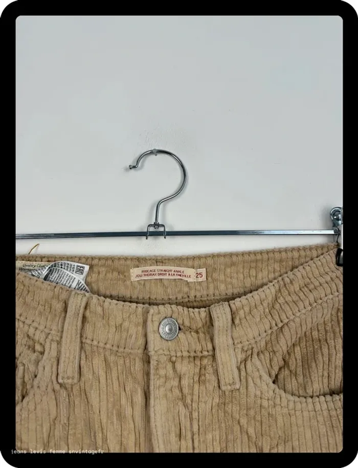 Jean Levi's Premium Femme Beige | Ribcage Straight Ankle | W25 L27 FR36 | Très Bon État | BP51 - photo numéro 3