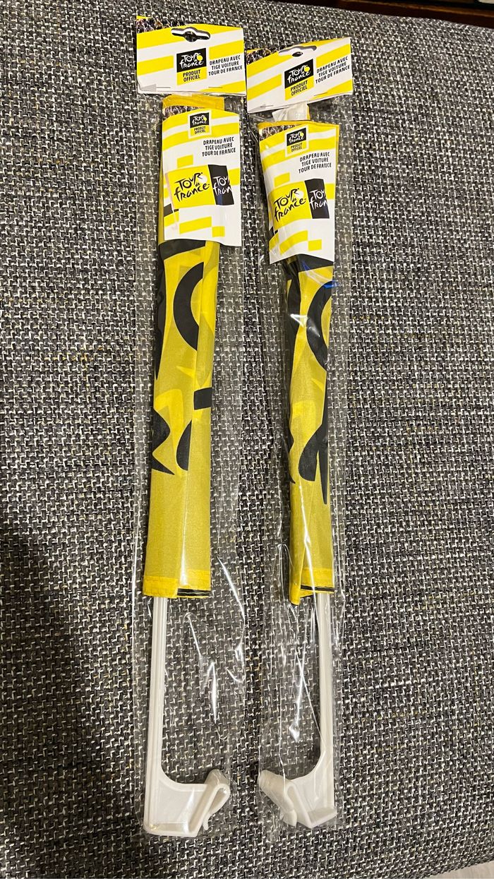 Lot de 2 drapeaux tige pour voiture Tour de France - photo numéro 2