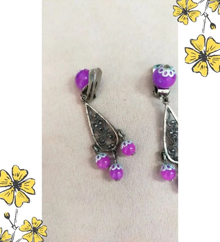 Boucles d’oreilles à clip perlées – Collection Reflets de Lavande - photo numéro 5