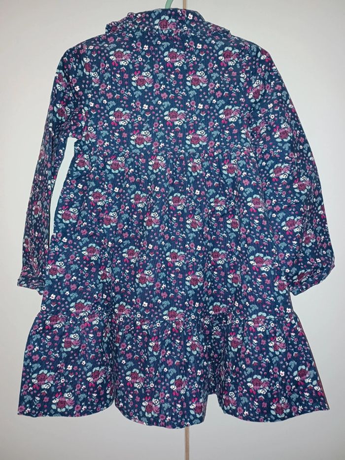 Robe velours bleu à fleurs Creeks 5 ans. - photo numéro 7