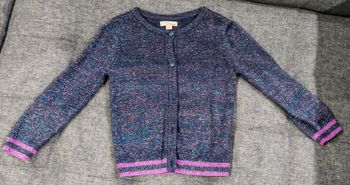 Gilet bleu pailleté fille DpAm 4 ans 