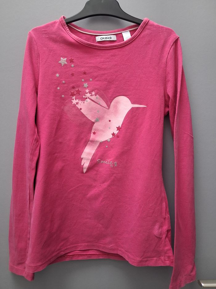 T-shirt rose fuchsia - 10 ans