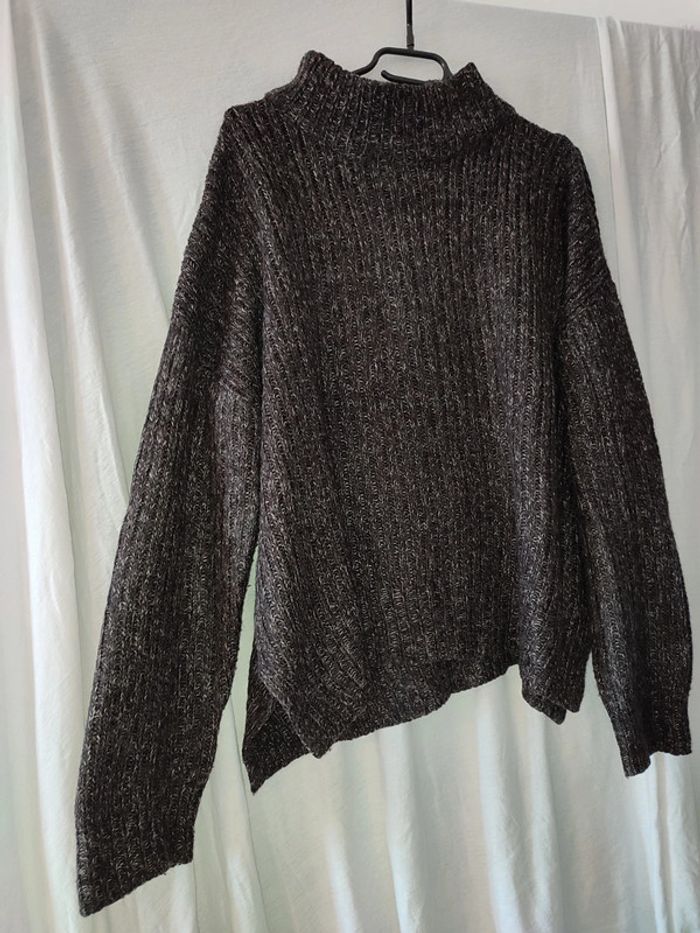 Pull a col, à fente sur côté, oversize