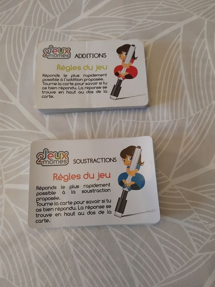 Cartes à calcul addition et soustraction