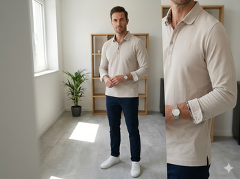 polo manches longues beige taille M Brice neuf 