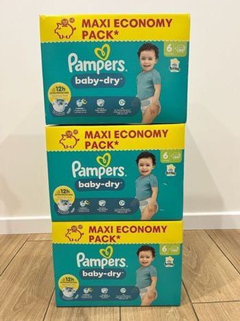 🔹 3 Packs Pampers Baby-Dry Taille 6 Maxi Economy – 240 couches – Neufs scellés