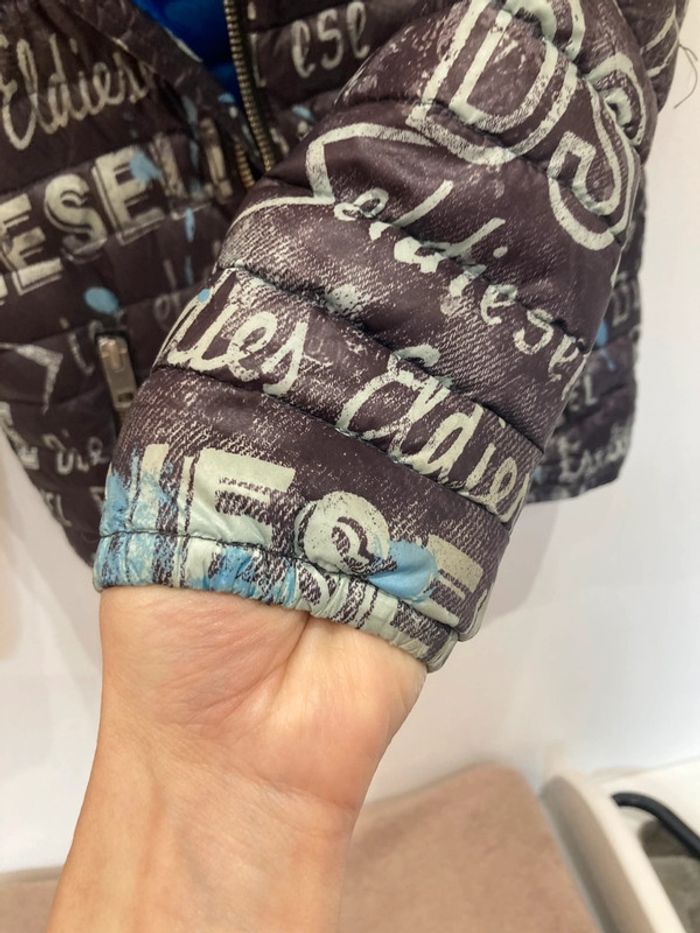 6 ans - manteau matelassé motifs intérieur bleu vif - photo numéro 5