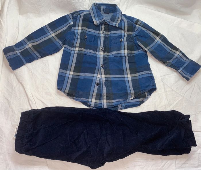 lot chemise Gap + pantaloon velour H&M 24 mois