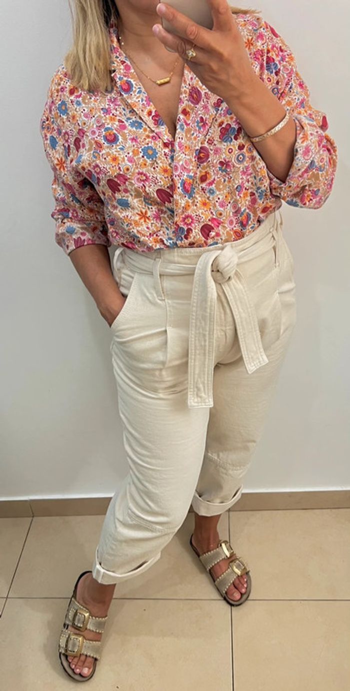 🌺 Chemise à fleurs style vintage Taille 38/40 - photo numéro 2