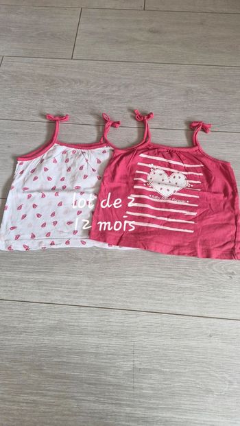 Lot de 2 débardeurs 12 mois