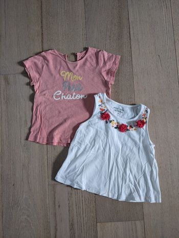Lot de 2 t shirts coton bio 36 mois