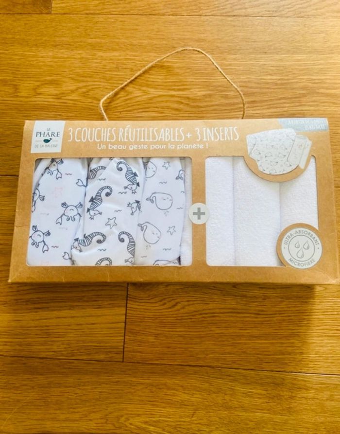 Set neuf de 3 couches lavables + inserts